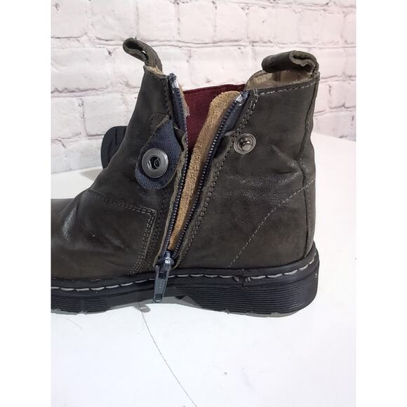 Zecchino d'Oro Kids Chelsea Zip Boots Distressed Olive Green Leather Italy Sz 28 - Picture 13 of 13